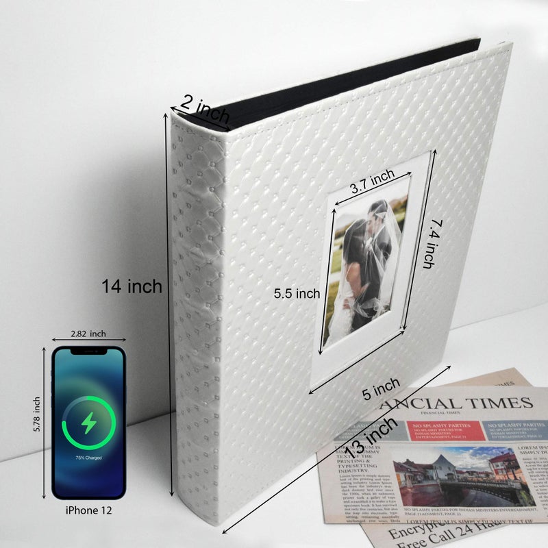 fazhongfa Photo Album E-Manny Photo Books for 4x6 Pictures Large Capacity Wedding Albums 500 Hold Photos for Family Couple Memories Book Birthday Anniversary Travel Foto Album Acid Free (White) - Image 2